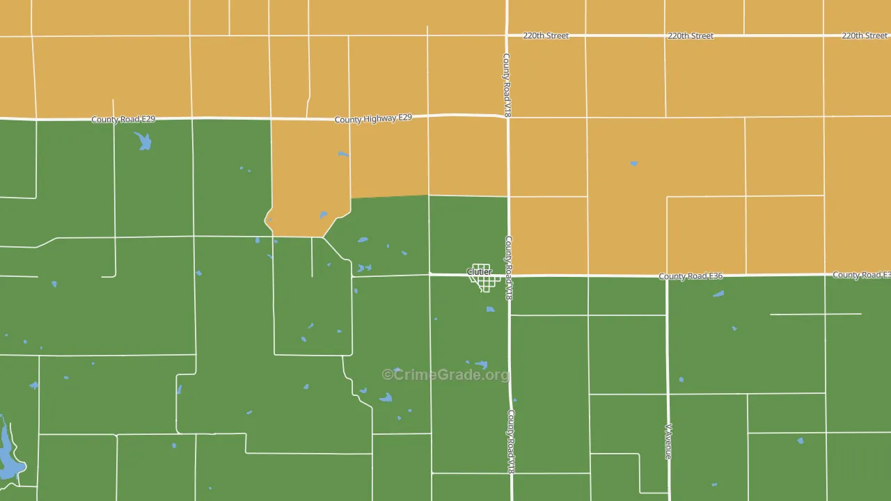 Clutier, IA Map of Arson Rates