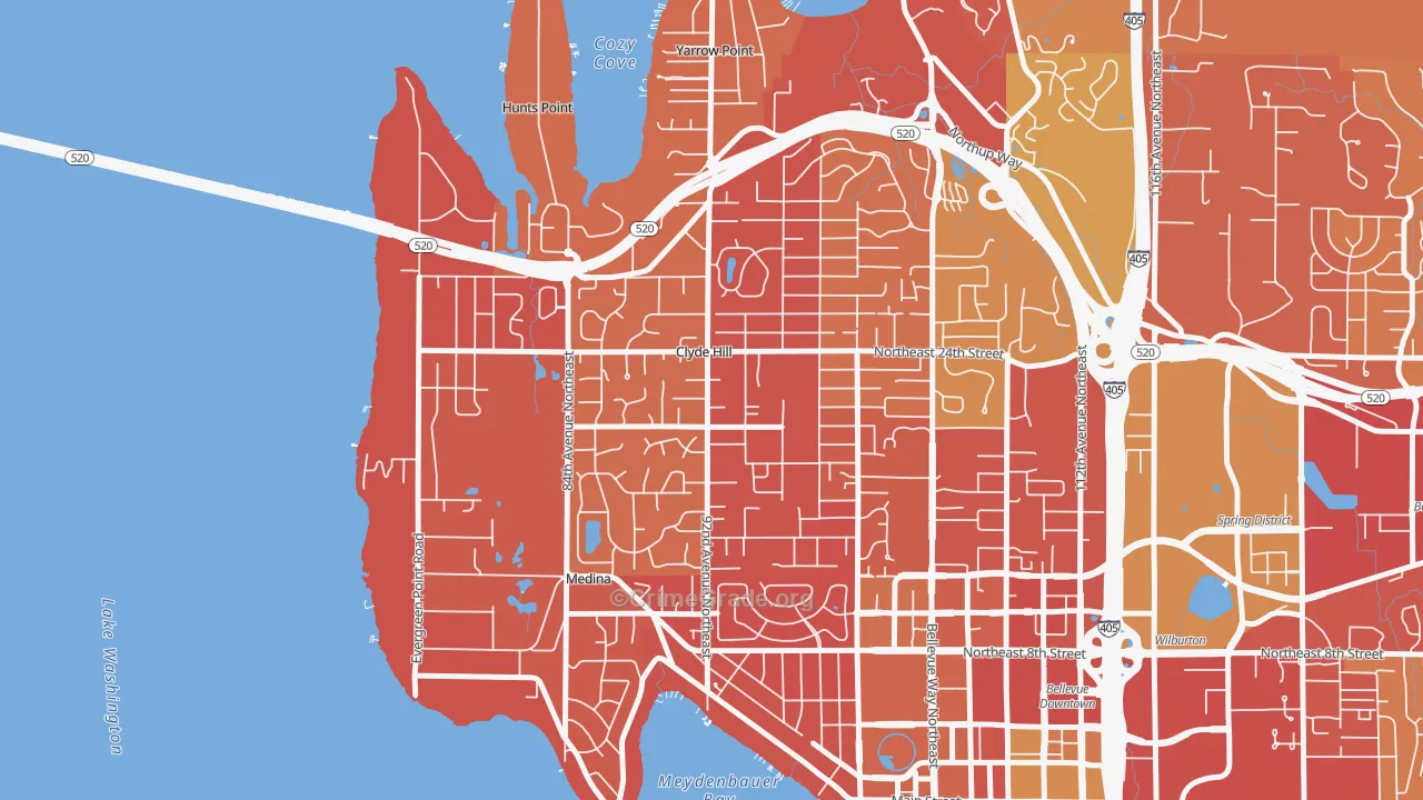 Clyde Hill, WA Map of Arson Rates