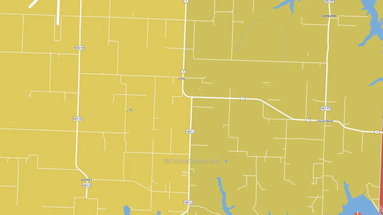 Coal, MO Map of Arson Rates