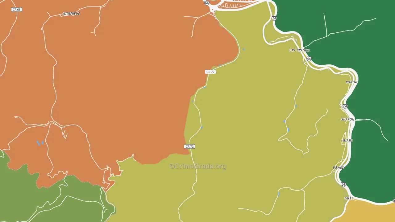 Coalburg, WV Map of Arson Rates