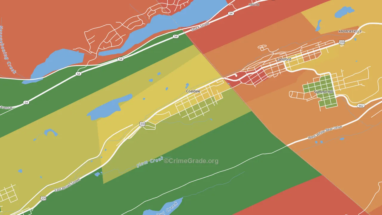 Coaldale, PA Map of Arson Rates