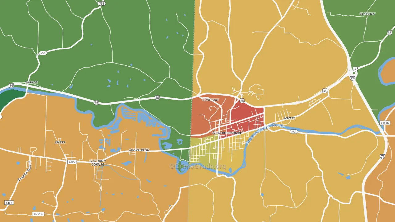 Coalport, OH Map of Arson Rates