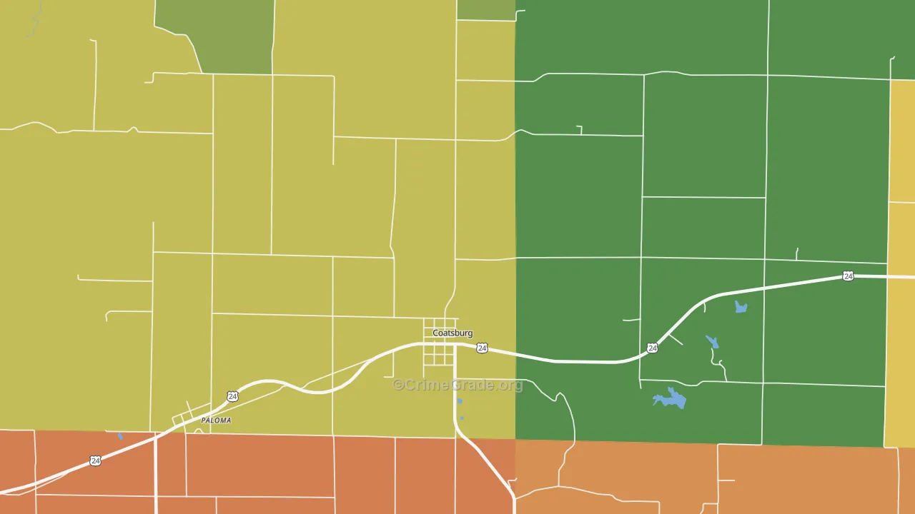 Coatsburg, IL Map of Arson Rates