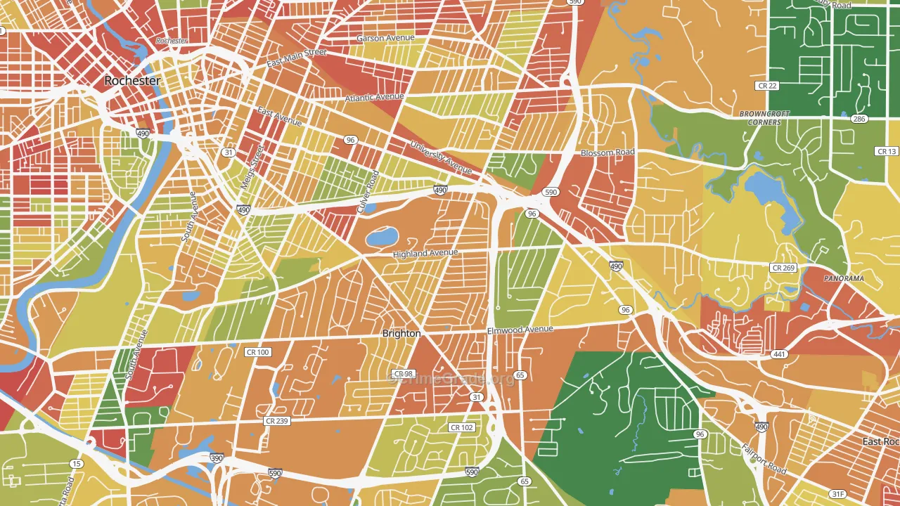Cobbs Hill, Rochester, NY Map of Arson Rates
