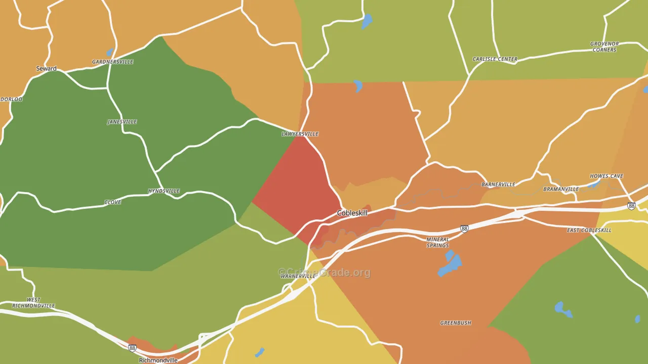 Cobleskill, NY Map of Arson Rates