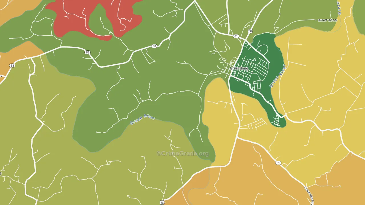 Coburg, KY Map of Arson Rates
