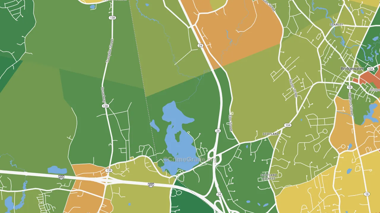 Cochesett, MA Map of Arson Rates