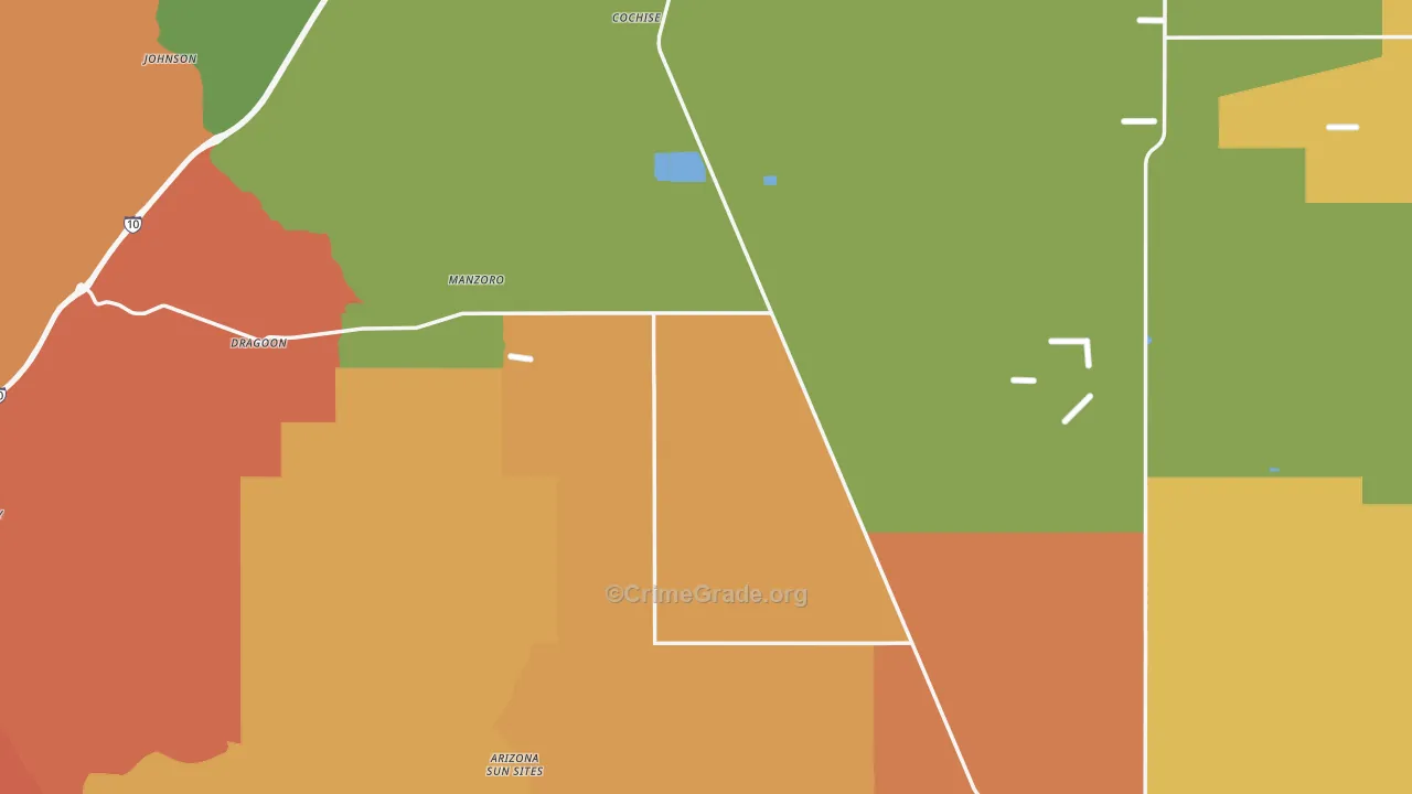 Cochise, AZ Map of Arson Rates