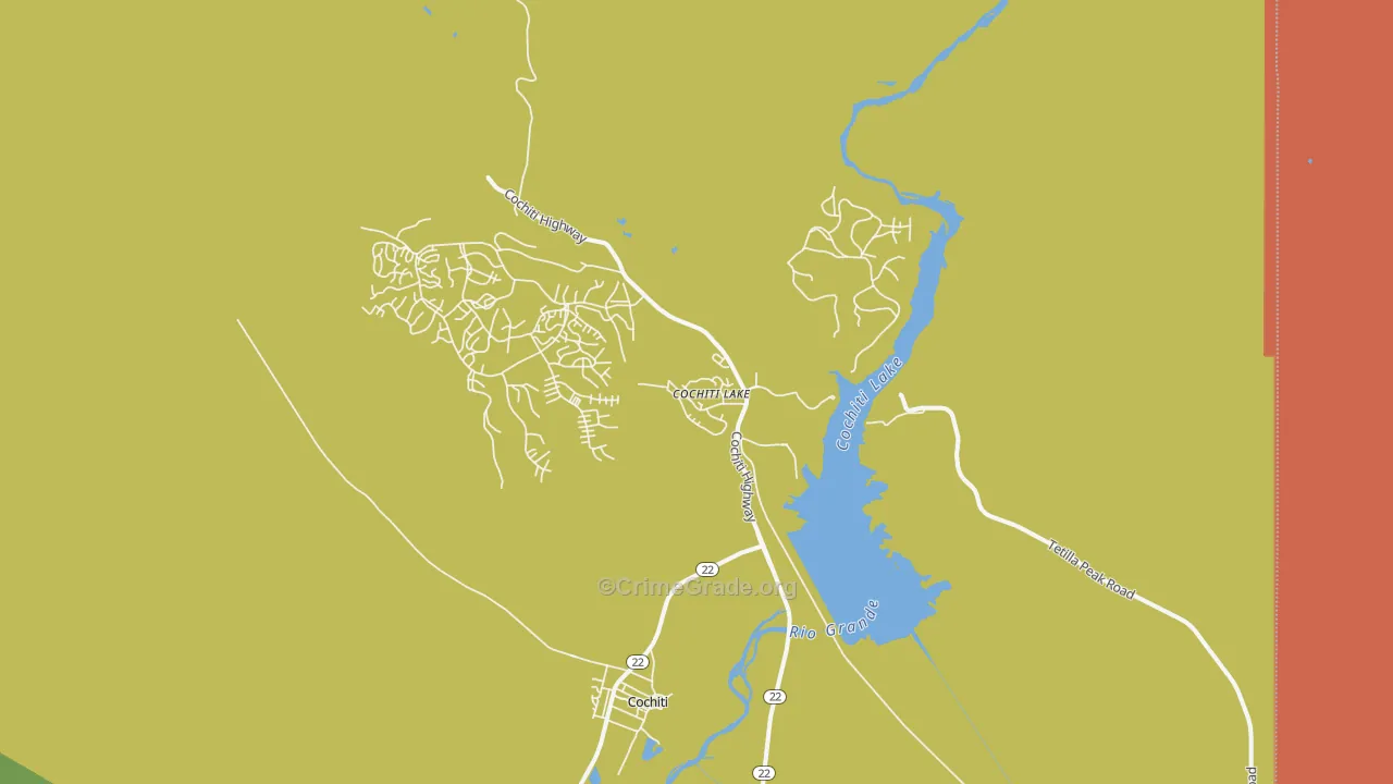 Cochiti Lake, NM Map of Arson Rates