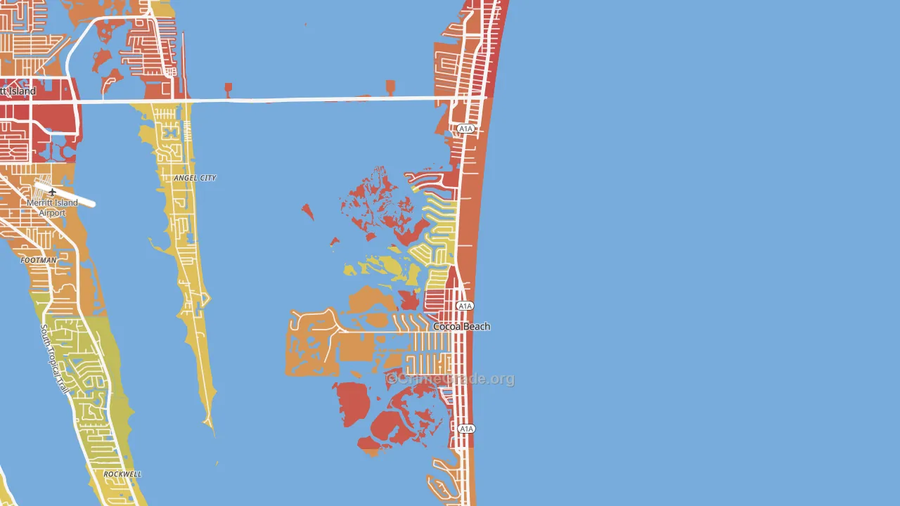 Cocoa Beach, FL Map of Arson Rates