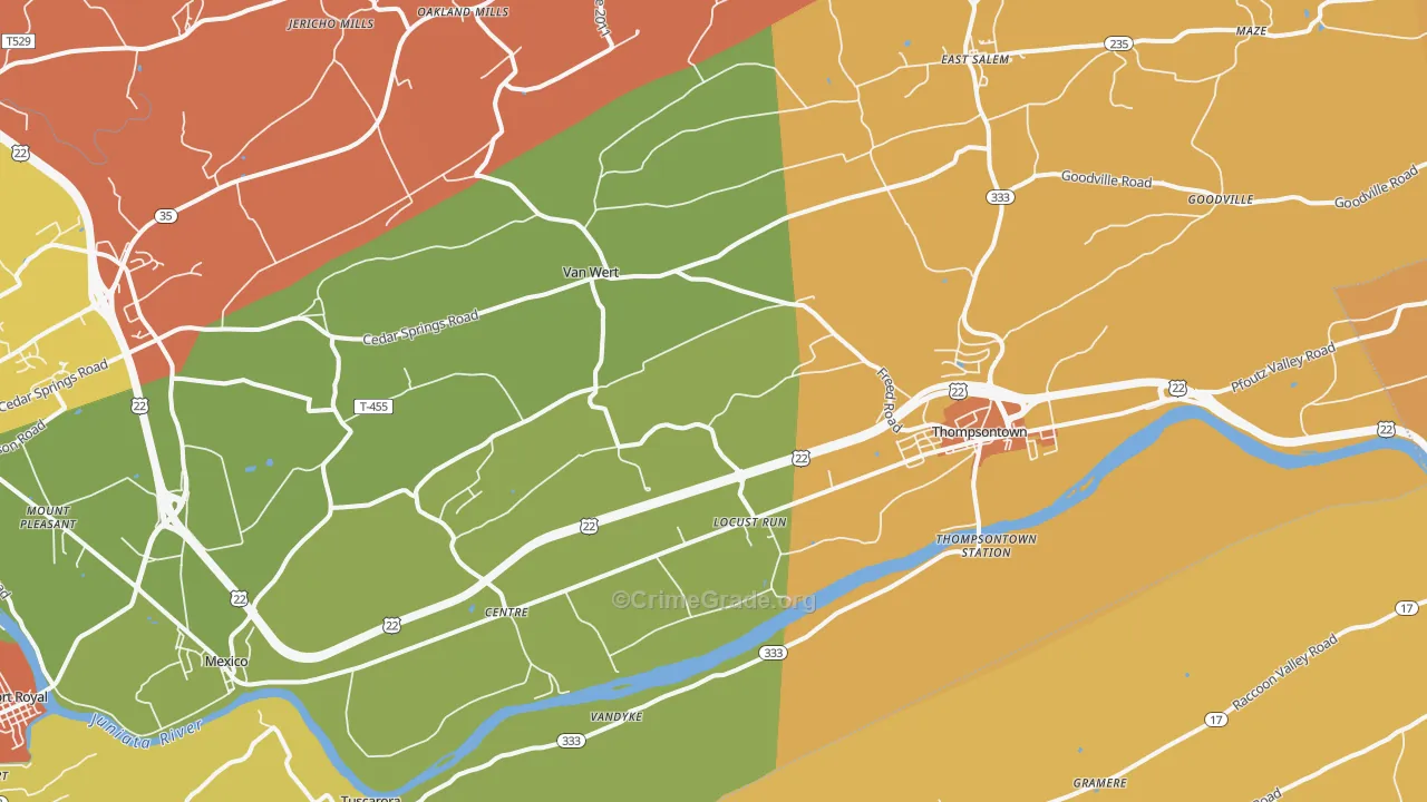 Cocolamus, PA Map of Arson Rates