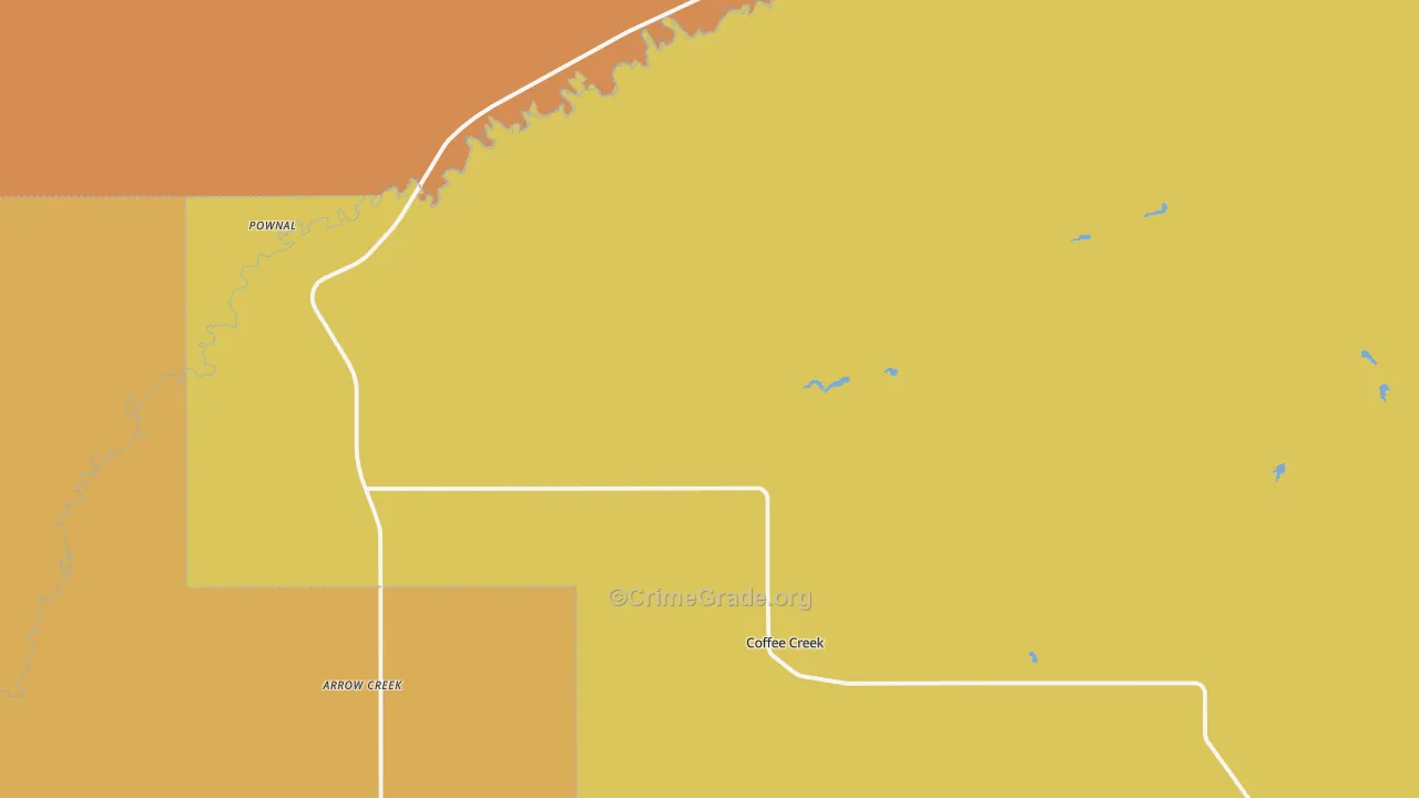 Coffee Creek, MT Map of Arson Rates