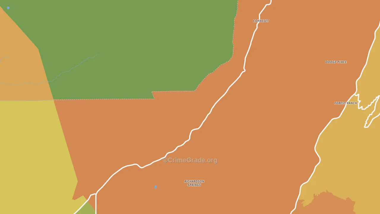 Cohasset, CA Map of Arson Rates