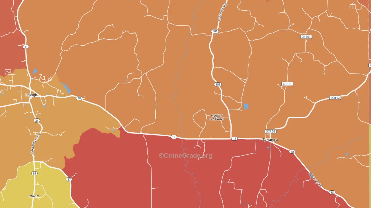 Cohay, MS Map of Arson Rates