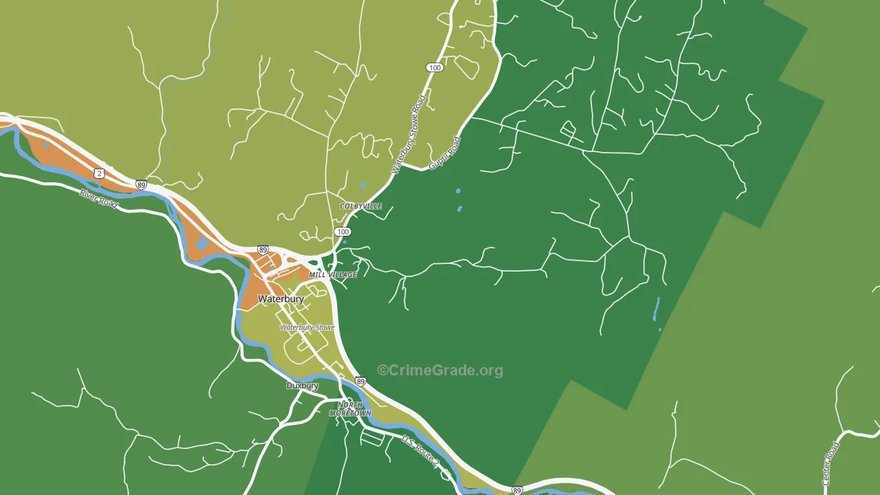 Colbyville, VT Map of Arson Rates