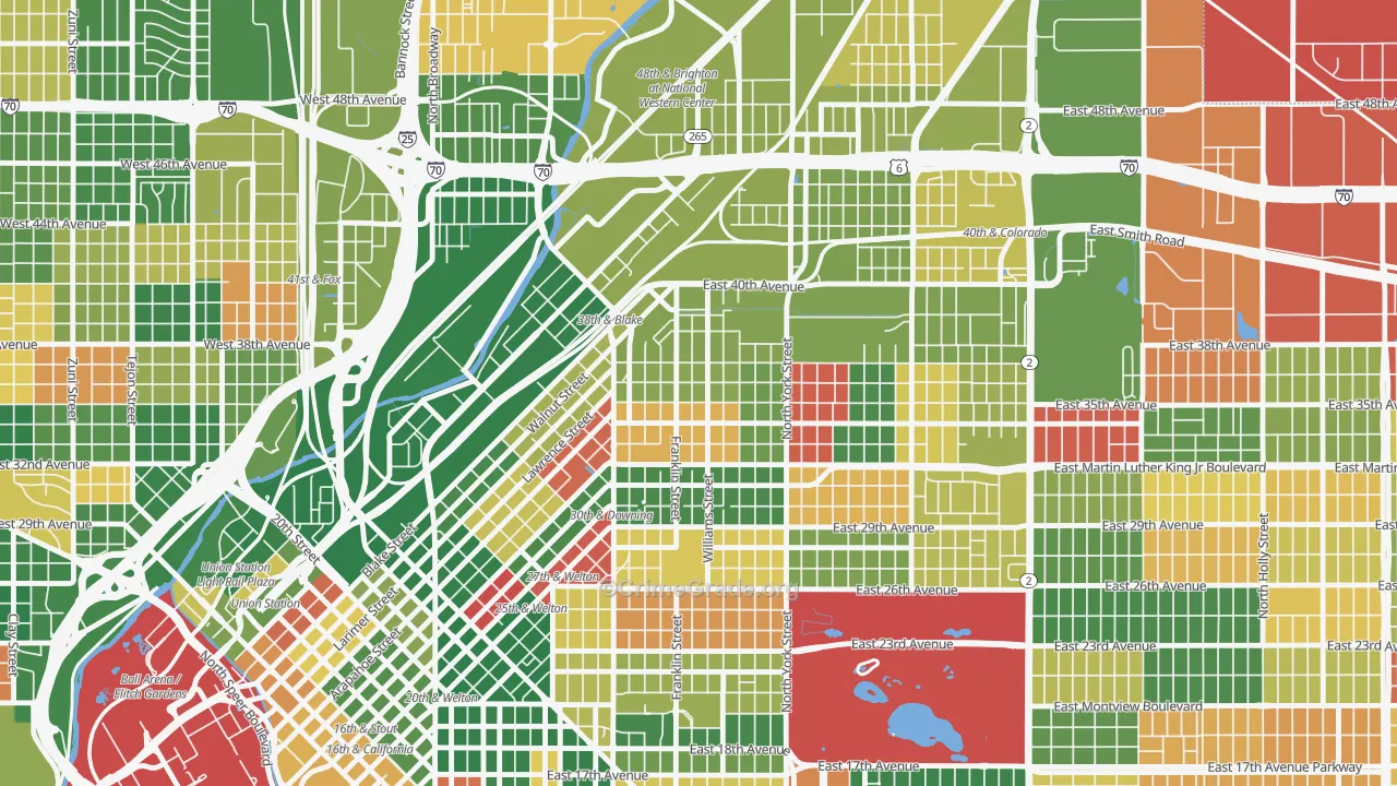 Cole, Denver, CO Map of Arson Rates