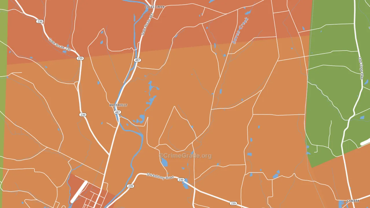Coles Creek, PA Map of Arson Rates