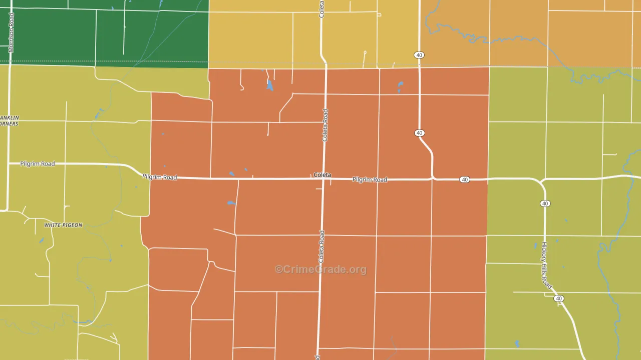 Coleta, IL Map of Arson Rates