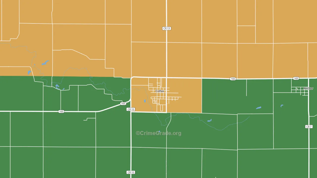 Colfax, IL Map of Arson Rates