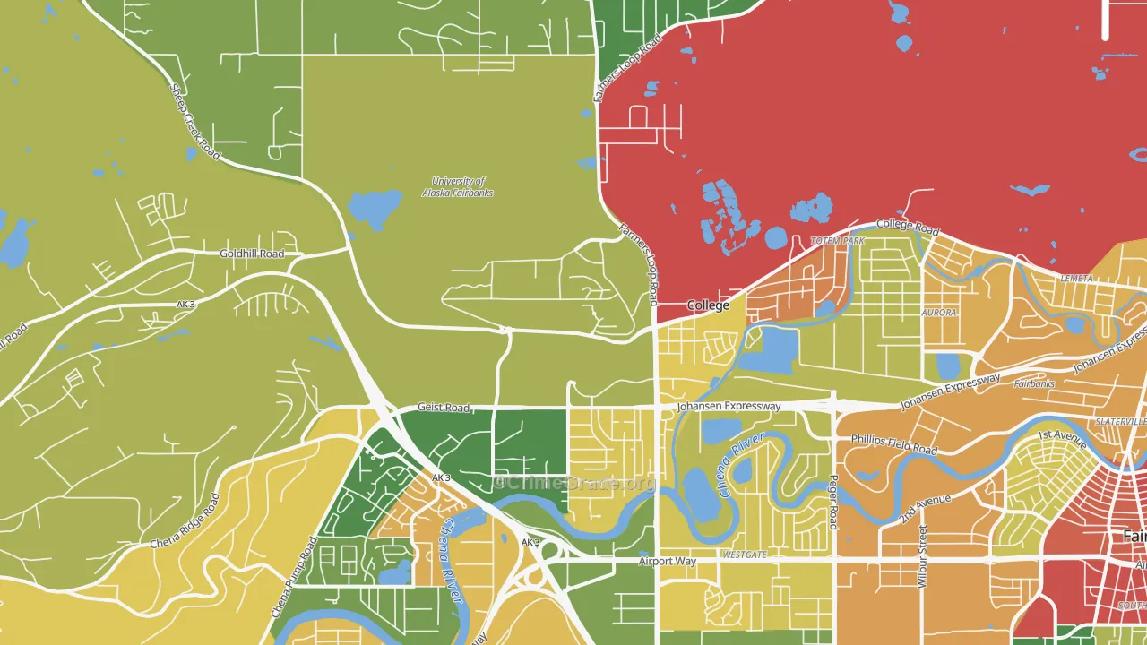 College, AK Map of Arson Rates