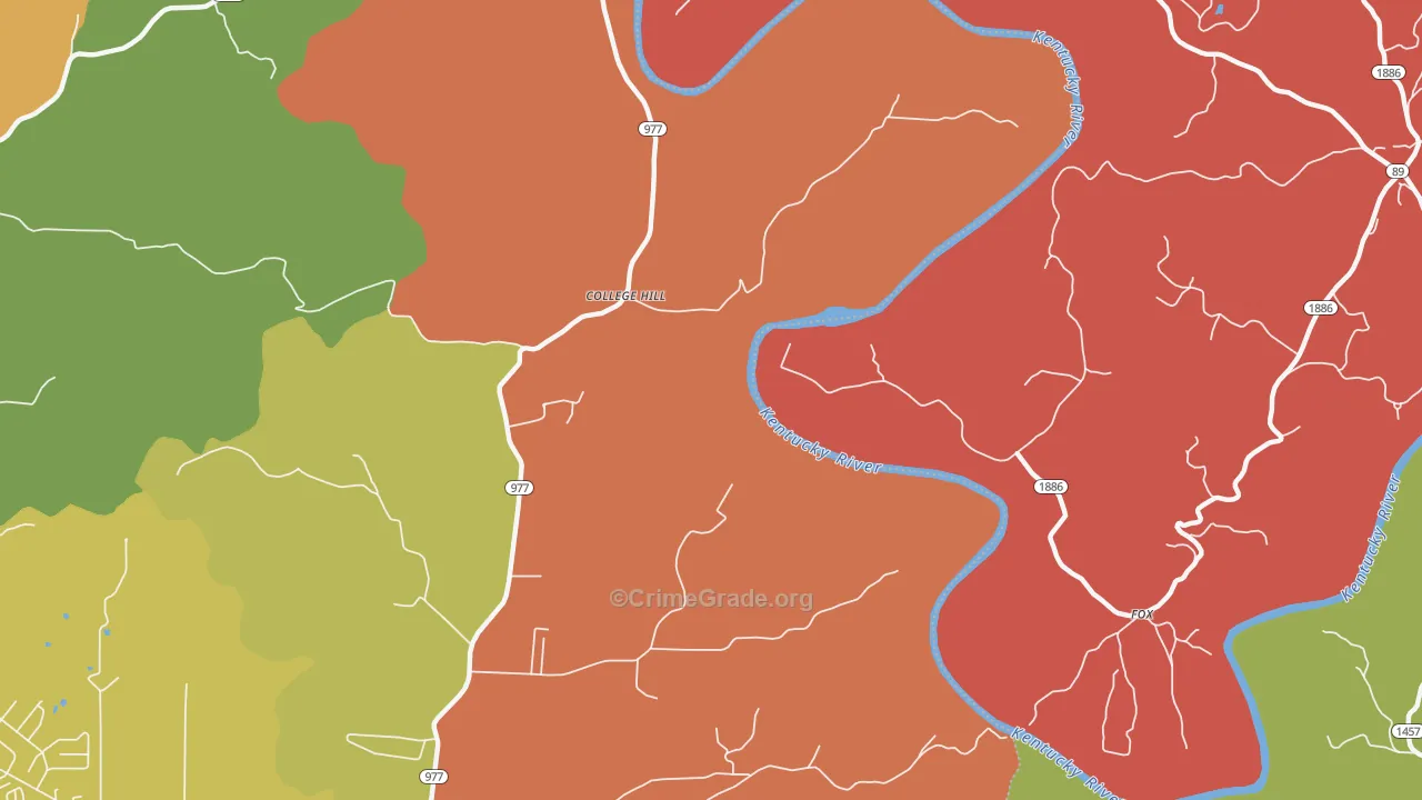 College Hill, KY Map of Arson Rates