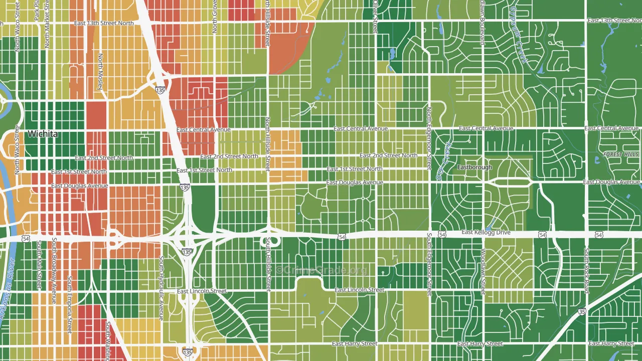 College Hill, Wichita, KS Map of Arson Rates