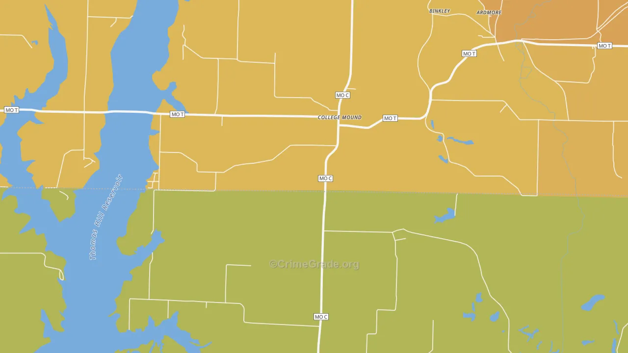 College Mound, MO Map of Arson Rates