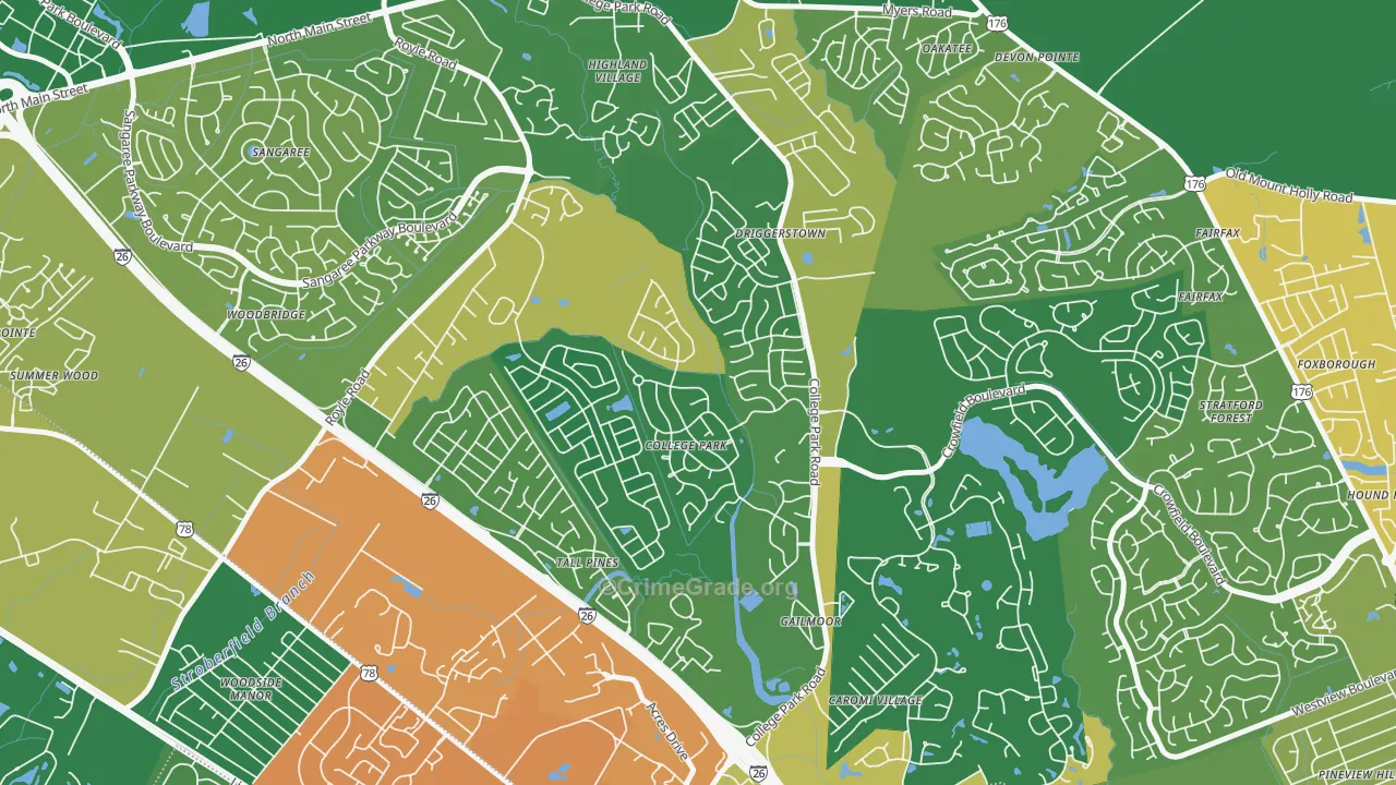 College Park, Ladson, SC Map of Arson Rates