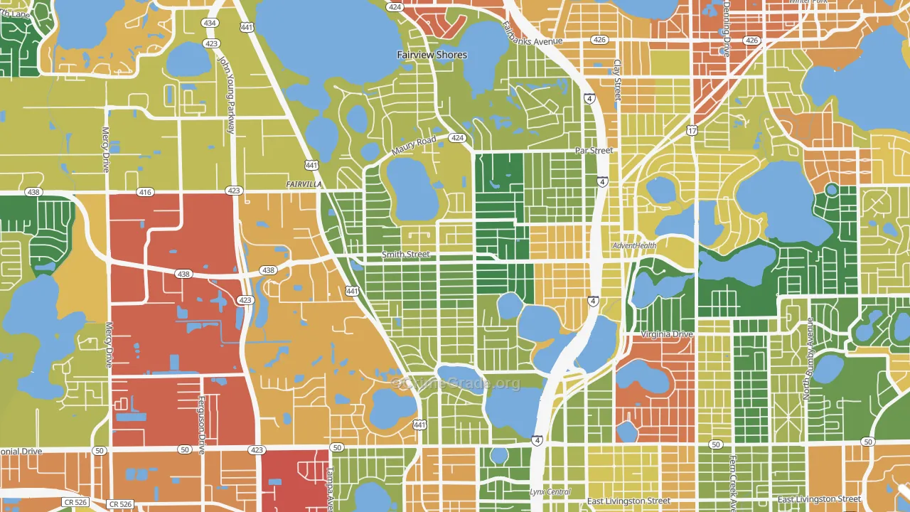 College Park, Orlando, FL Map of Arson Rates