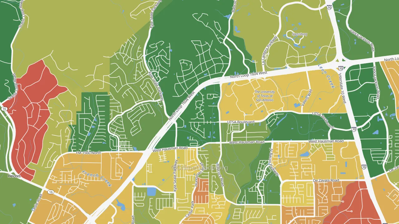 College Park San Antonio, San Antonio, TX Map of Arson Rates