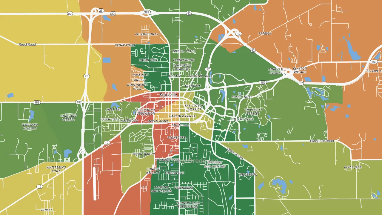 College View, Starkville, MS Map of Arson Rates