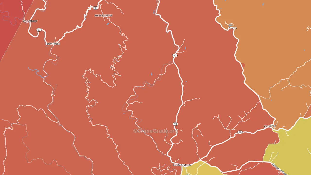 Collettsville, NC Map of Arson Rates