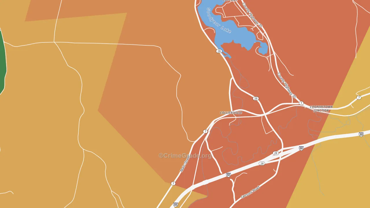 Colliersville, NY Map of Arson Rates