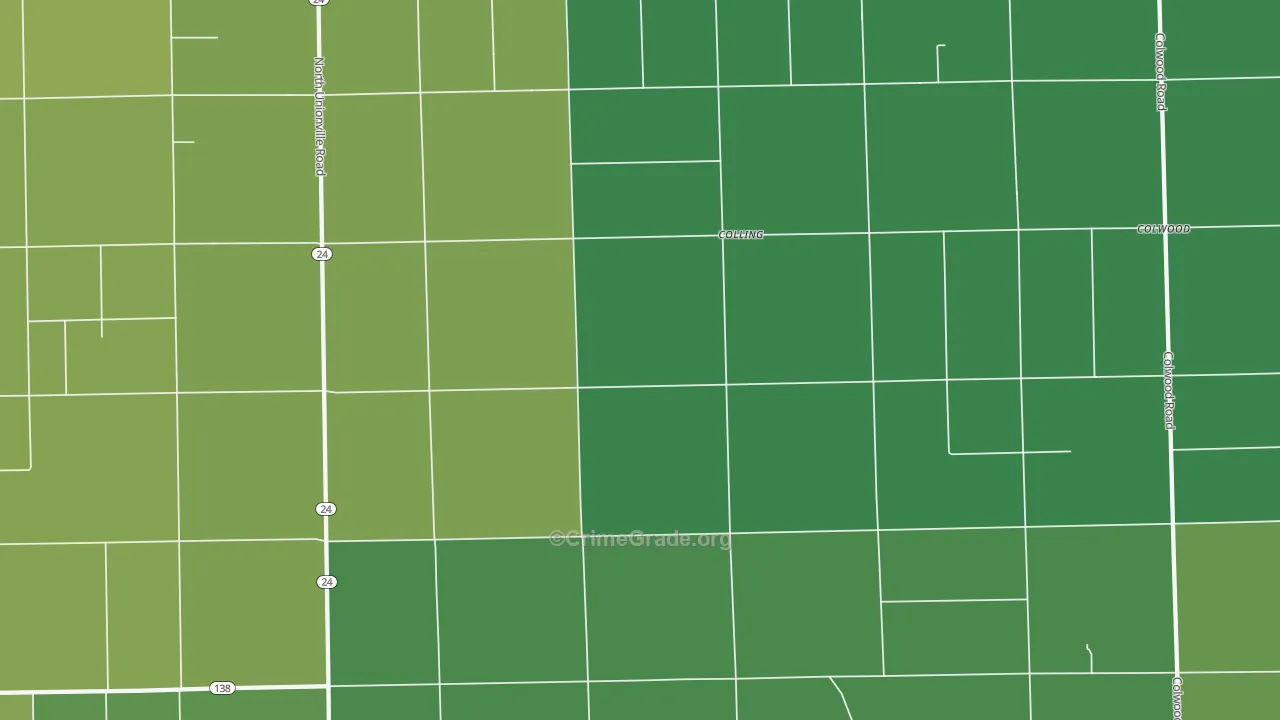 Colling, MI Map of Arson Rates