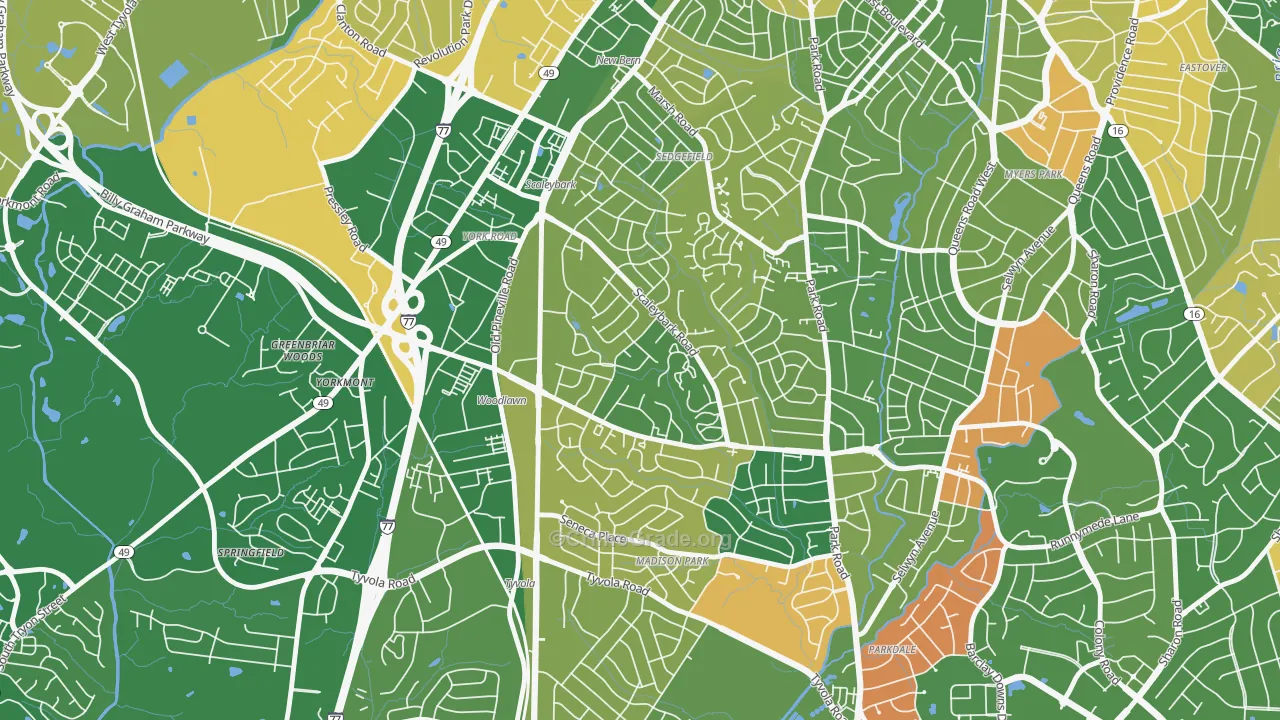 Collingwood, Charlotte, NC Map of Arson Rates