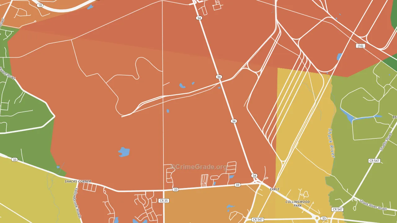 Collingwood Park, NJ Map of Arson Rates