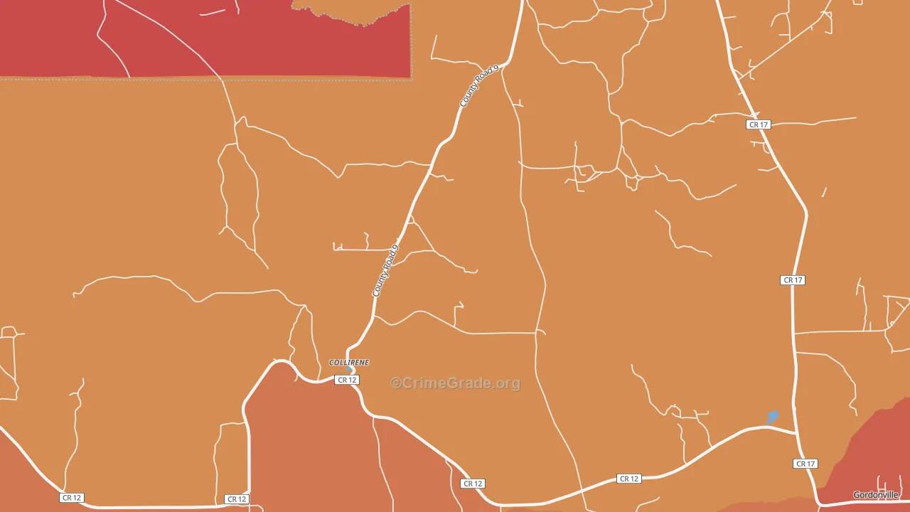 Collirene, AL Map of Arson Rates