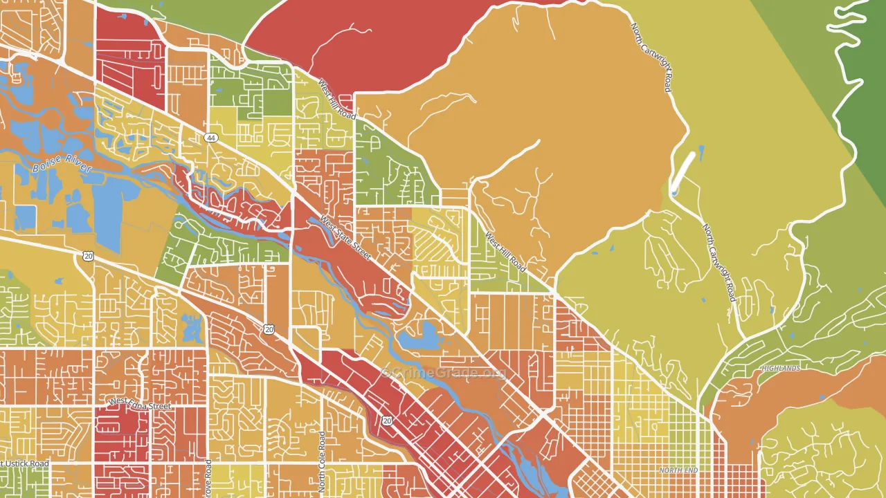 Collister, Boise, ID Map of Arson Rates