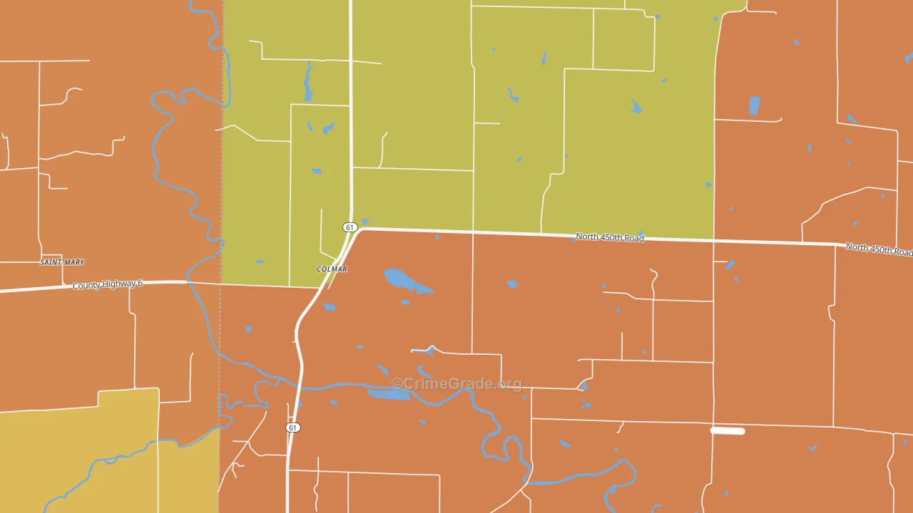 Colmar, IL Map of Arson Rates