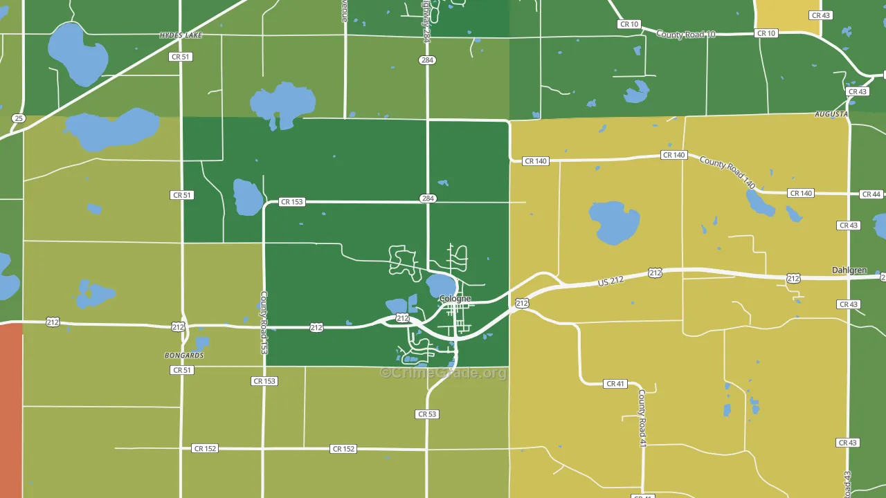 Cologne, MN Map of Arson Rates