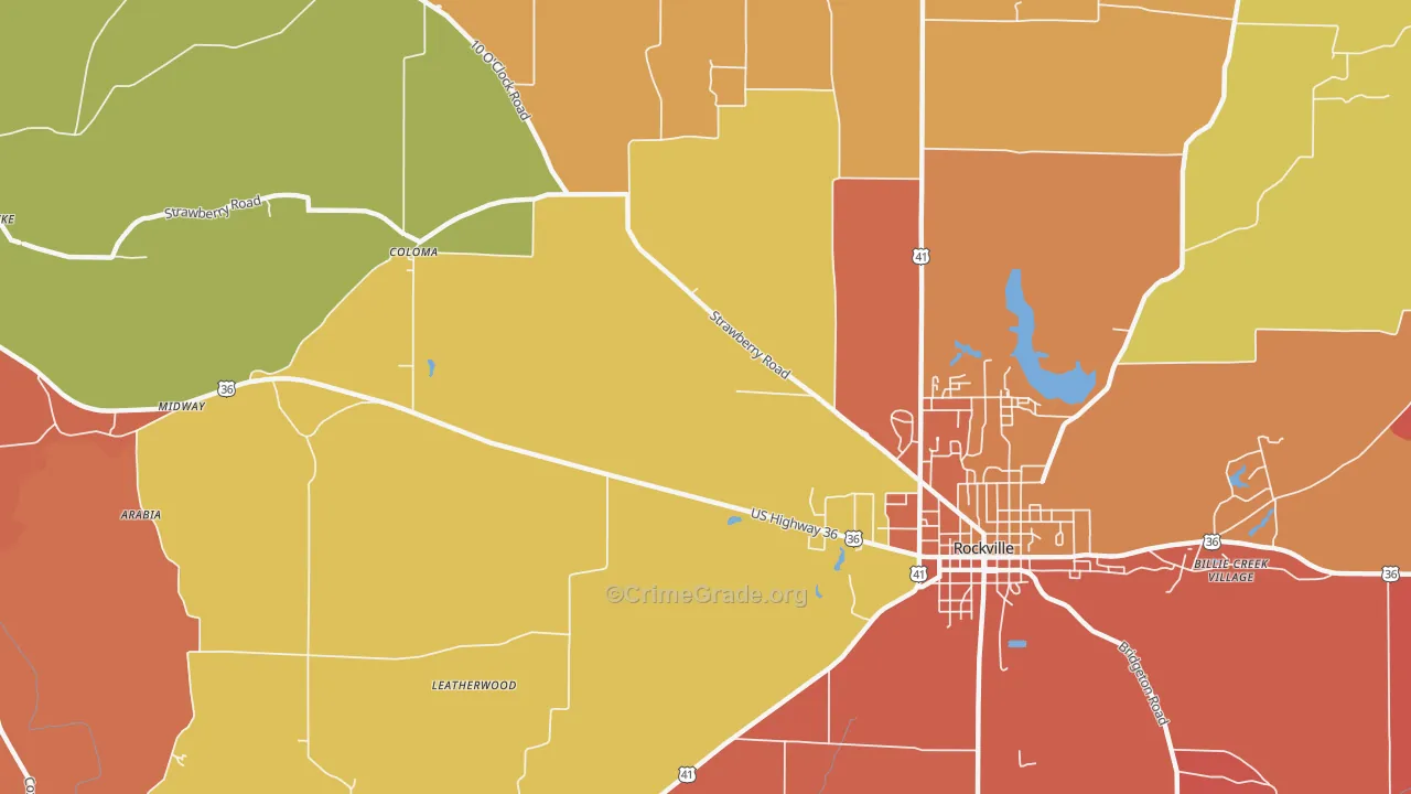Coloma, IN Map of Arson Rates