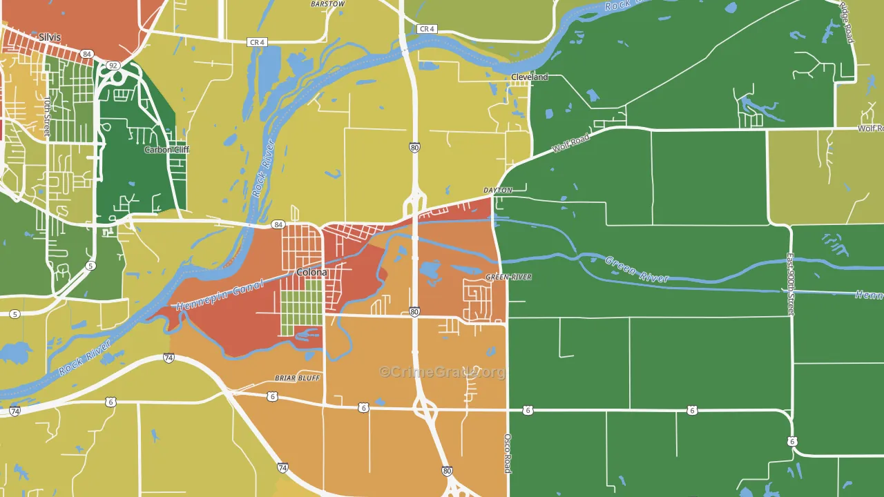 Colona, IL Map of Arson Rates
