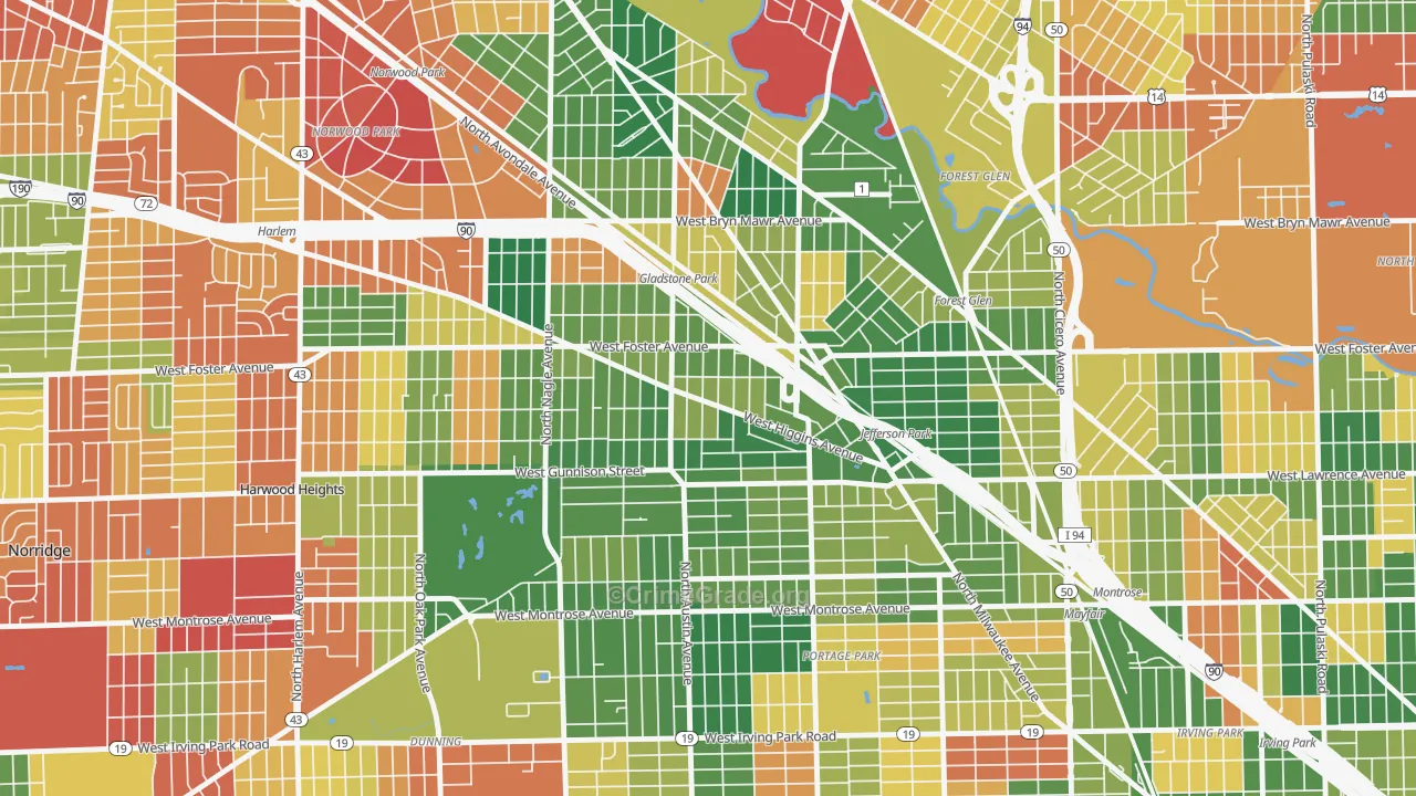Colonial Gardens, Chicago, IL Map of Arson Rates