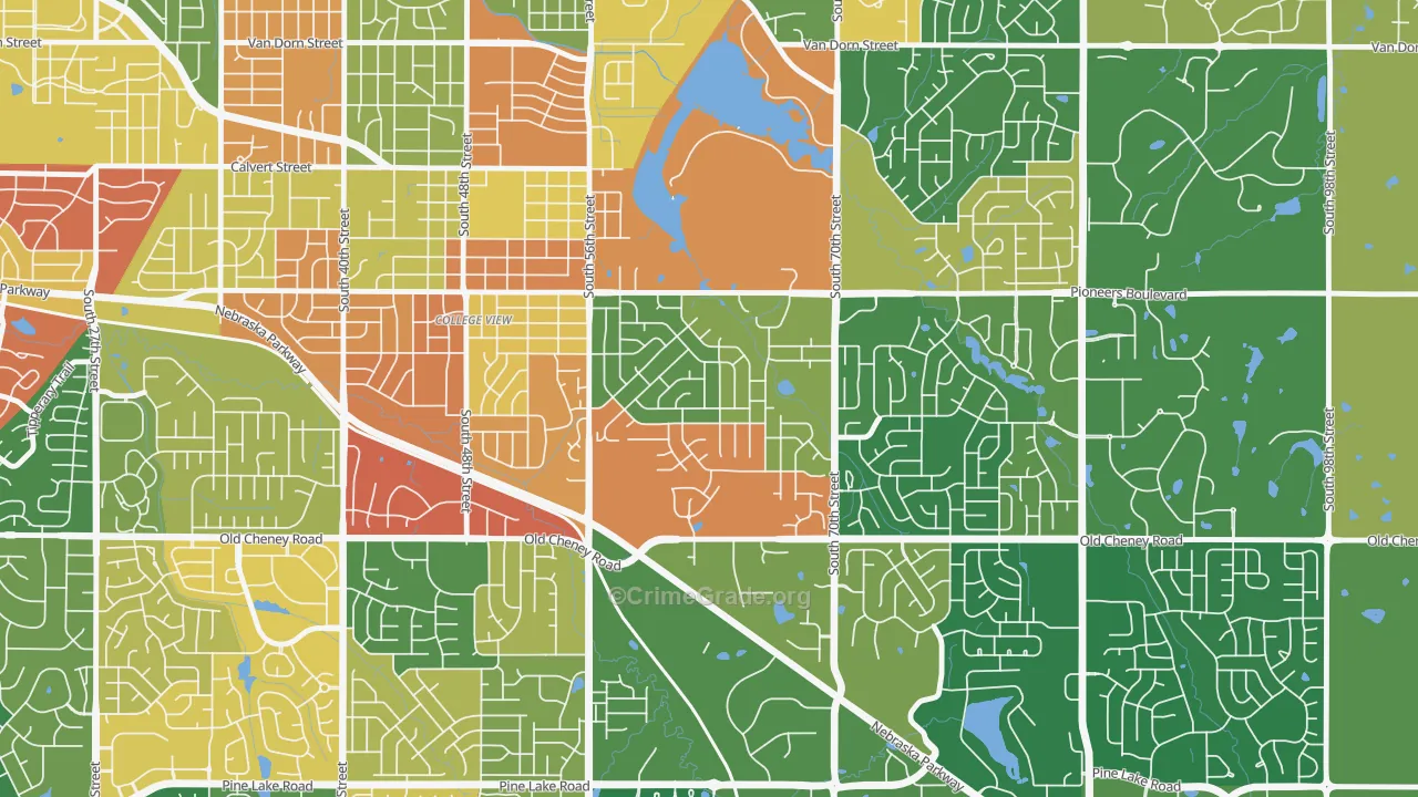 Colonial Hills, Lincoln, NE Map of Arson Rates