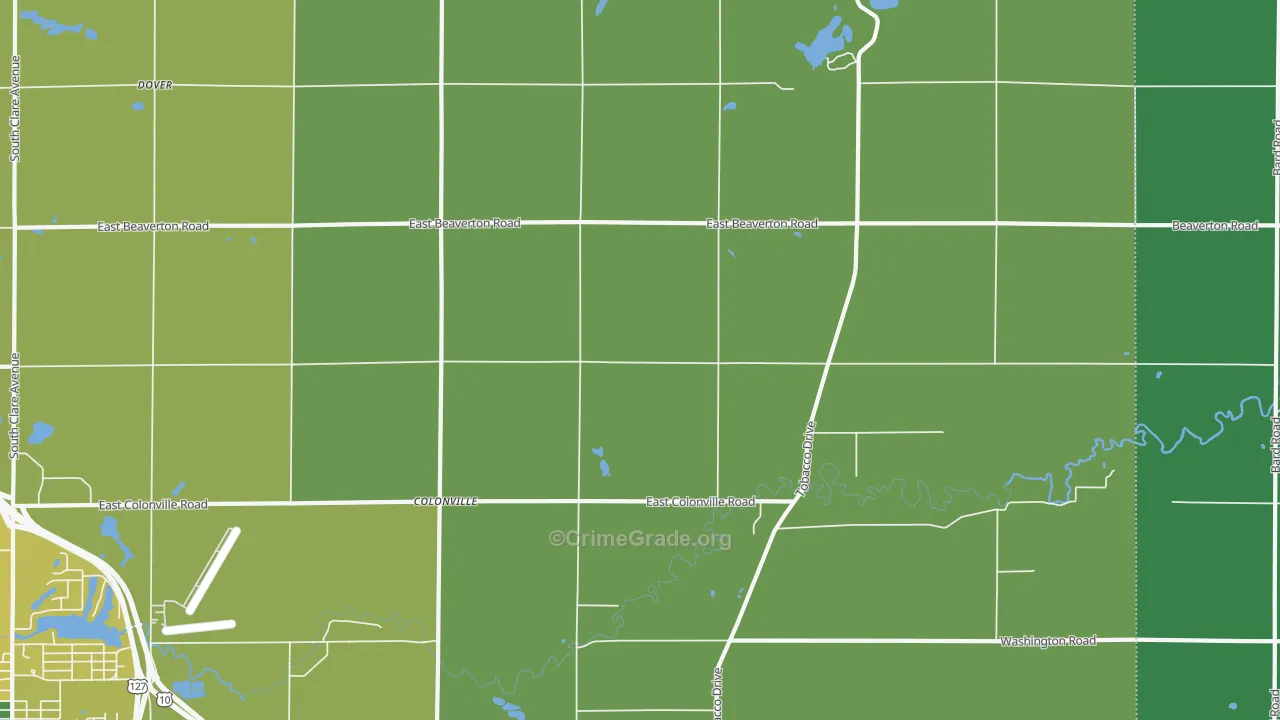 Colonville, MI Map of Arson Rates
