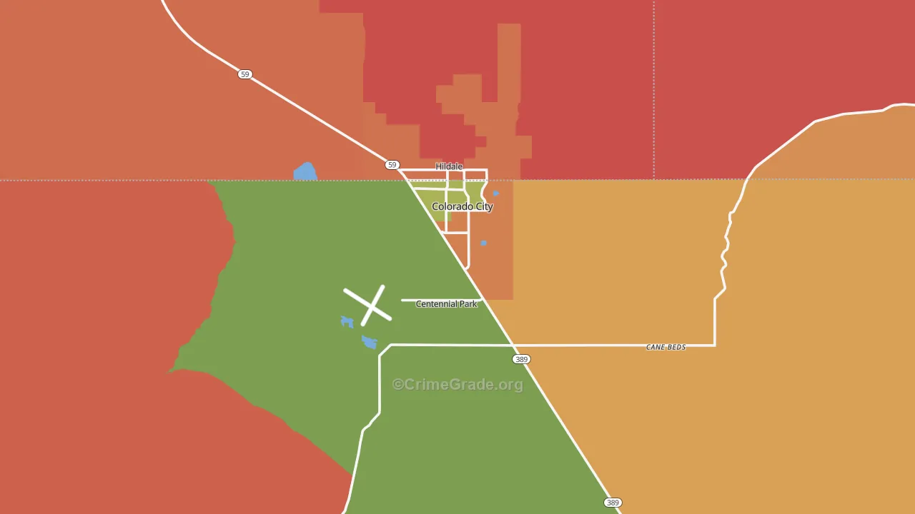 Colorado City, AZ Map of Arson Rates