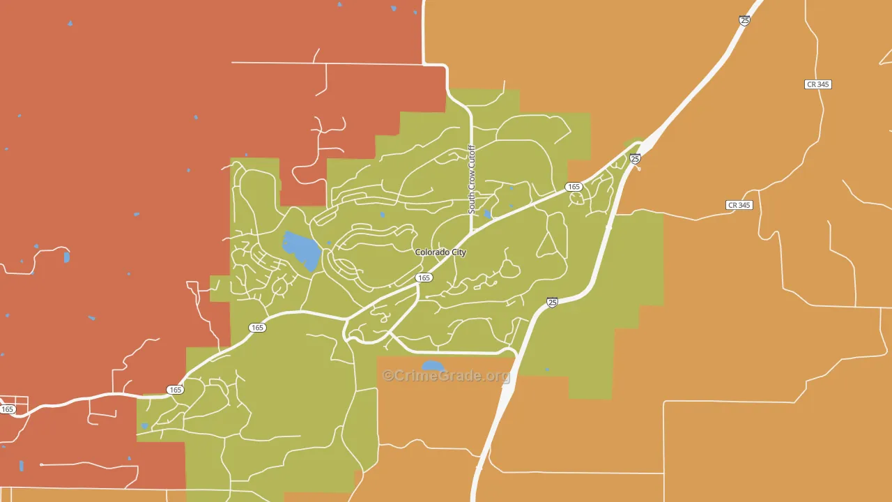 Colorado City, CO Map of Arson Rates