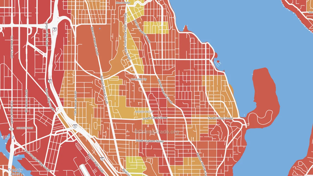 Columbia City, Seattle, WA Map of Arson Rates
