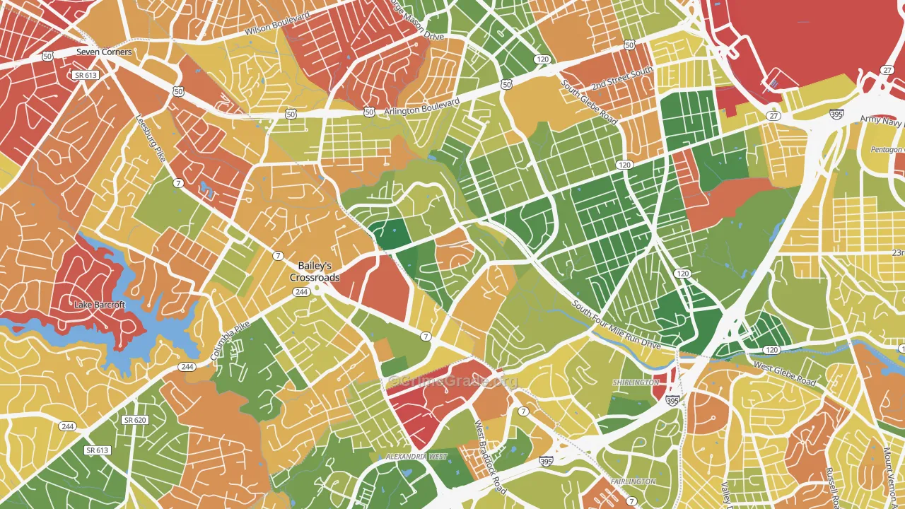 Columbia Forest, Arlington, VA Map of Arson Rates