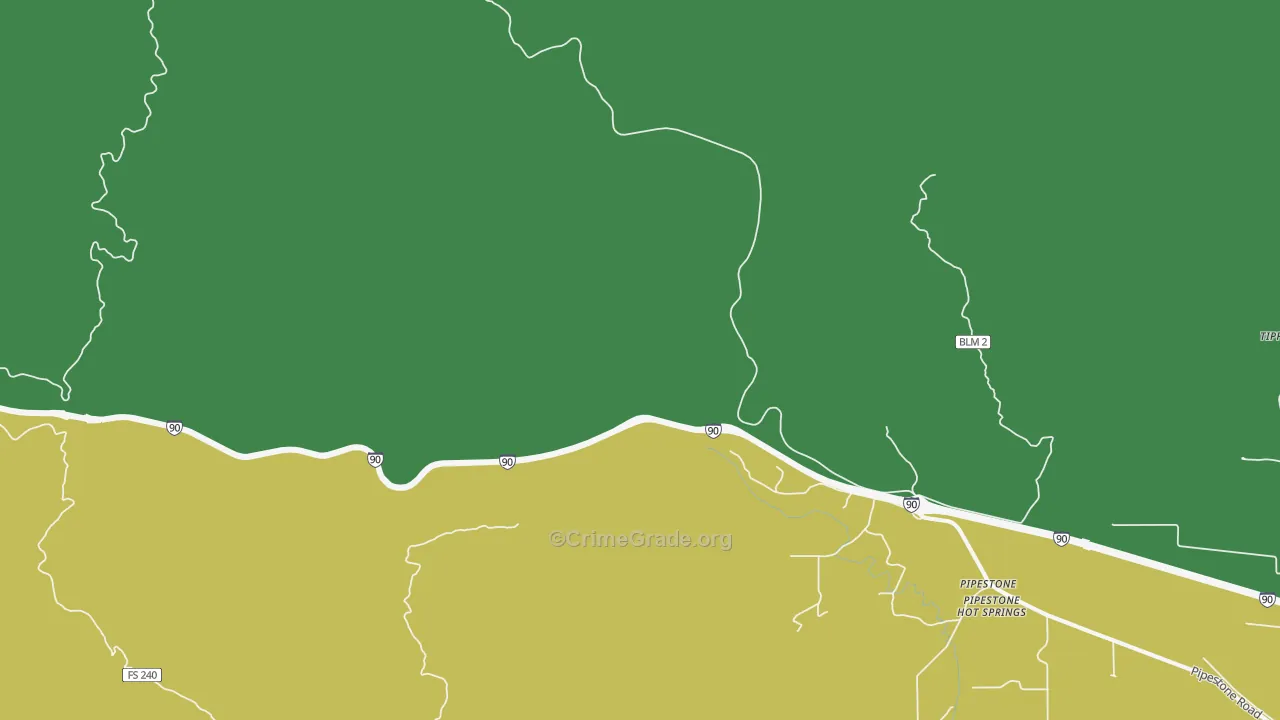 Columbia Gardens, MT Map of Arson Rates